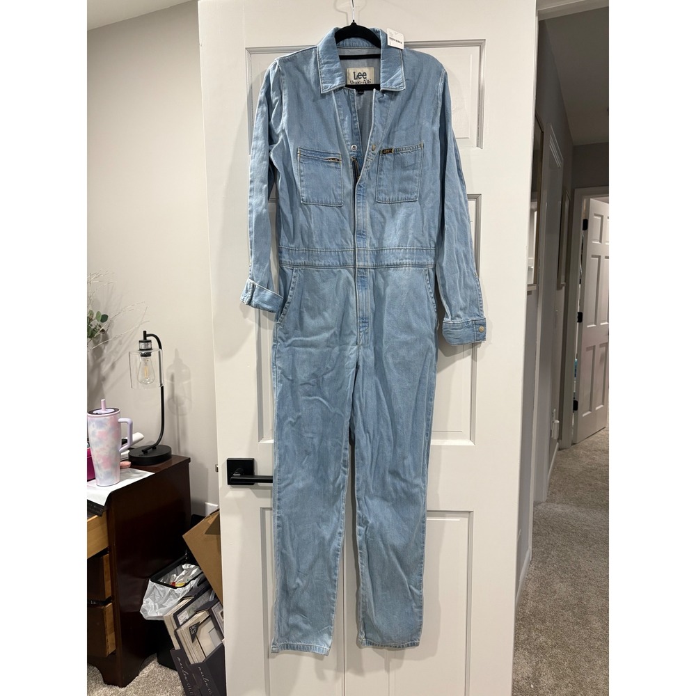 NWT Free People Lee Union-Alls Denim Jumpsuit Light Wash Size Small Utility